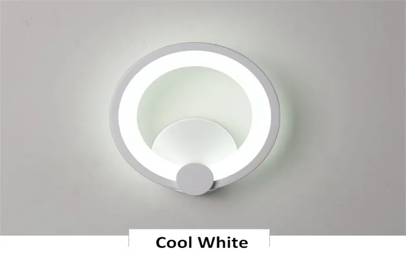 Conduziu a Lâmpada de Parede Luz da Parede Interior Arandelas Alumínio Moderno Branco Anel Loft Cabeceira Luminaria Banheiro Espelho Luz Ac85-265v 12 w 7 interior arandelas alumínio moderno luz da parede