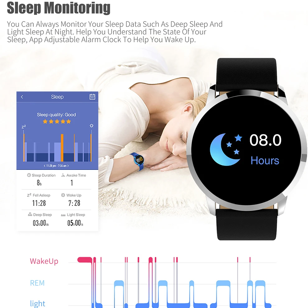Jelly Comb 2019 Bluetooth Q8 Smart Watch for iPhone Huawei Waterproof Heart Rate Tracker Blood Pressure Oxygen Sport Smartwatch