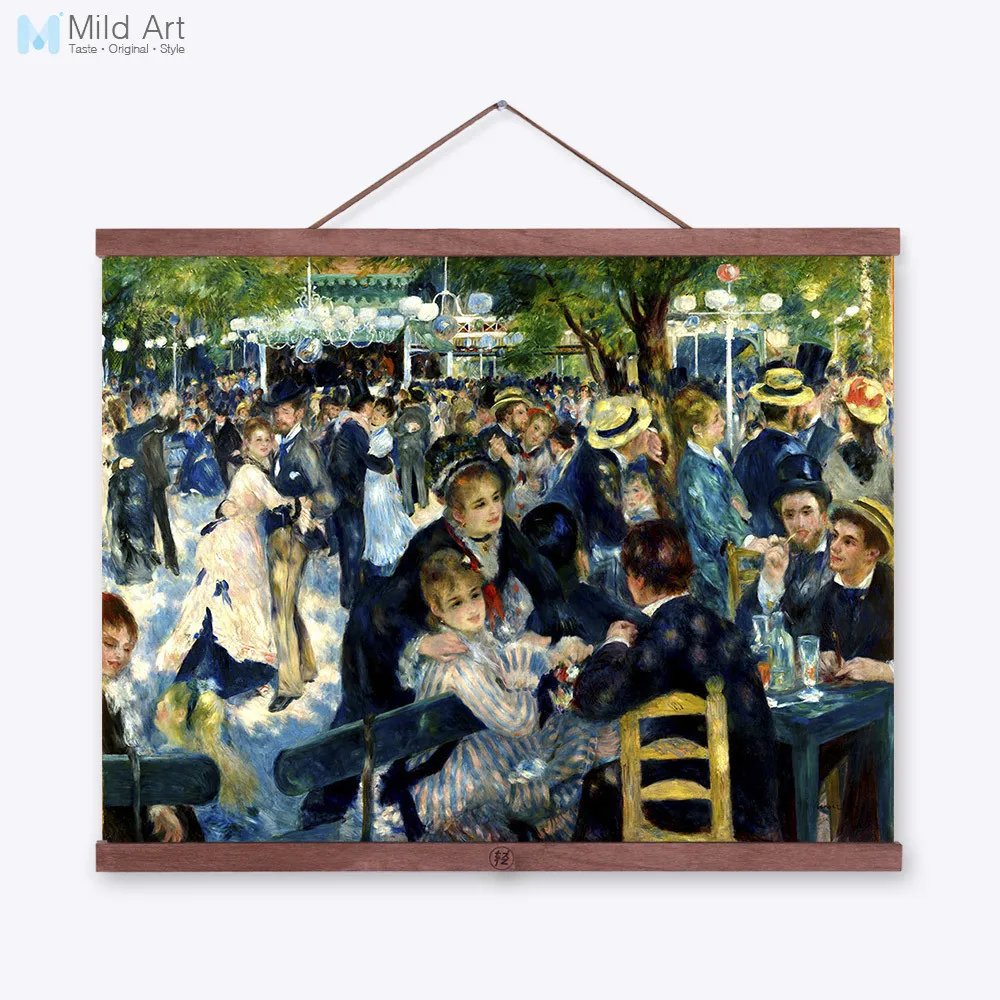 

Dance Moulin Party Portrait Renoir Modern French Impressionist Big Poster Prints Original Canvas Oil Painting Home Wall Art Gift