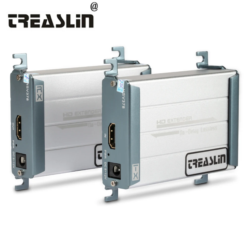 TreasLin HDMI Extender over Single Cat5 Cat6 Up to 328FT 100M Lossless No Latency HDMI Transmitter