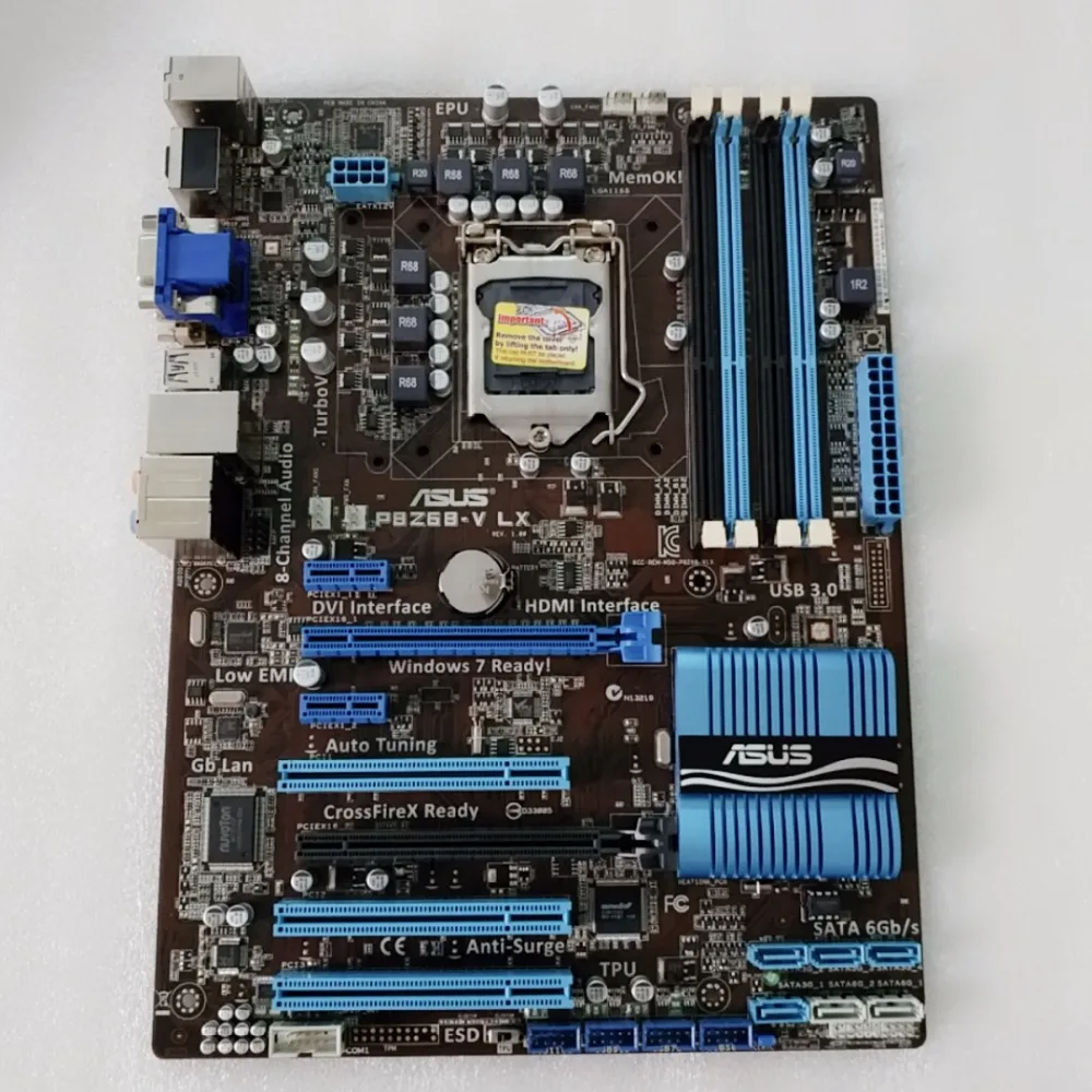 Материнская плата ASUS P8Z68-V LX, оригинальная материнская плата DDR3 для intel LGA 1155, поддержка I3, I5, I7, 32 ГБ, Z68, используемая материнская плата для настольных ПК