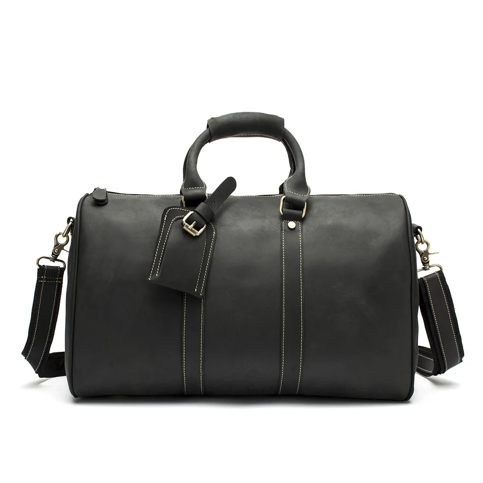 

YISHEN Vintage Crazy Horse Leather Men Travel Bags Large Capacity Handbags Male Travel Totes Casual Men Travel Duffle MLT9016