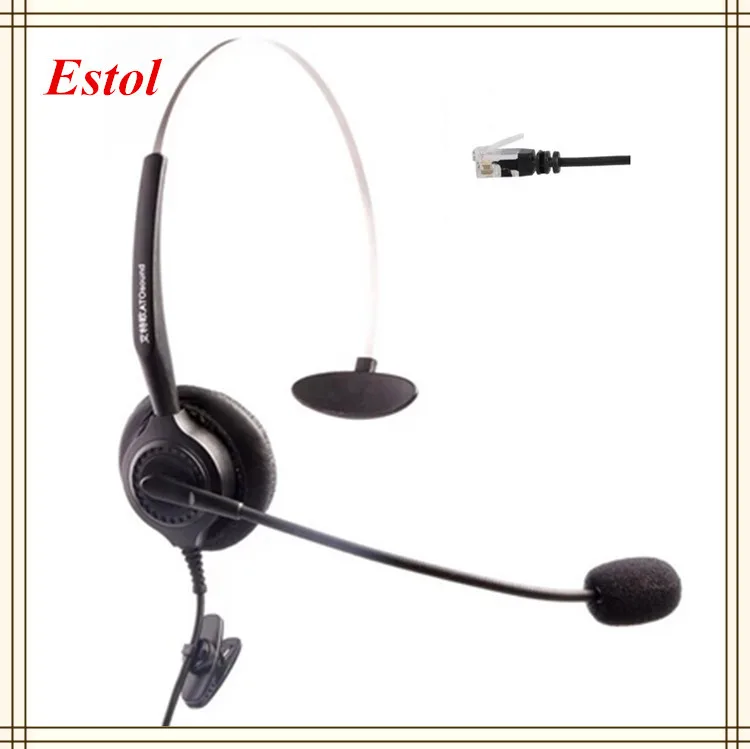 Mono monaural single ear headset rj9 plug headset foam ear pad call