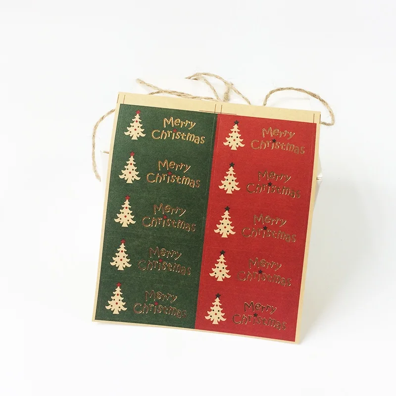 

1000 Pcs/lot Classic Christmas Colors Seal Sticker Merry Christmas Christmas Tree Gift Label Sticker Scrapbooking For Christmas