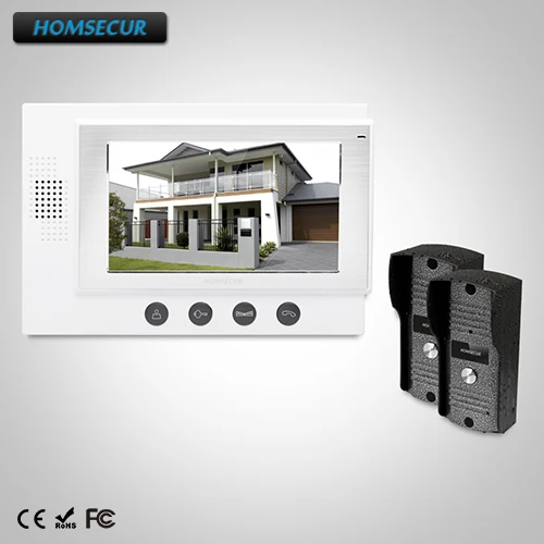 

HOMSECUR 7" Wired Video Door Entry Phone Call System Electric Lock Supported: TC031 Camera + TM701-W Monitor (White)
