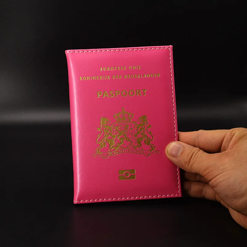 Nederland Обложка для паспорта мягкая из искусственной кожи Nederland голландская Женская Обложка для паспорта Nederlanden netherland paspoортопедическая - Цвет: Hot Pink