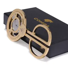 COHIBA гаджеты Нержавеющая сталь Triple Blade кубинские сигары Острые Ножницы Staright с обрезки сигар золотой с мешком и подарочная коробка