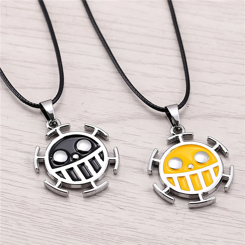 J store Anime One Piece Trafalgar Law Alloy Choker face smile pendant