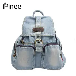 Ipinee темно-синий женский рюкзак школы Повседневная джинсовая Стильная Женская дорожная сумка для подростков оптовая продажа
