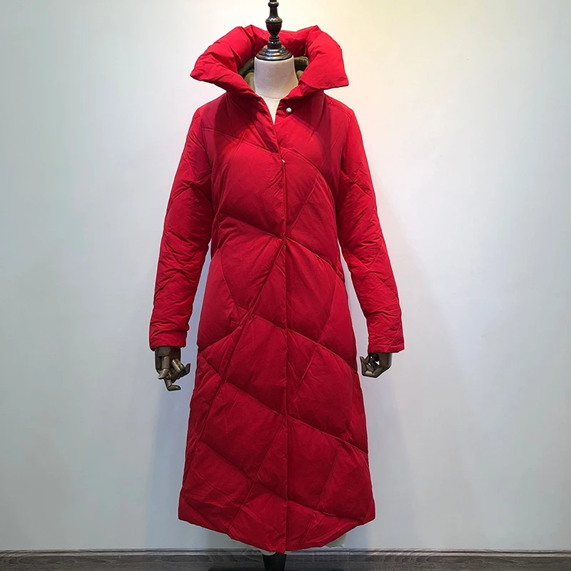 Зимнее женское пальто, новинка, женский пуховик на утином пуху, ультра-светильник, куртка, зимнее женское приталенное пальто, однобортное длинное пуховое пальто, парка