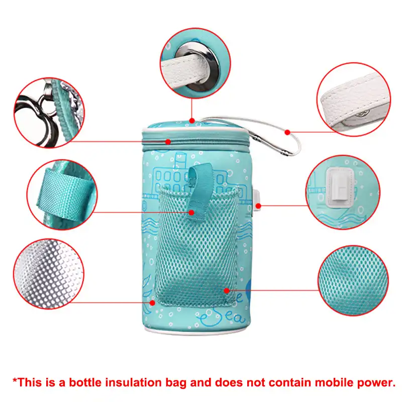 Insulated Portable USB Milk Heating Bag Carrier for Warms Baby Milk to Perfect Tempature Universal Milk Water Bottle Cup Warmer PITCHBLA Travel Car Bottle Warmer for Baby Milk