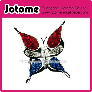 

1.5H * 1W INCH Patriotic Red white blue Butterfly Brooch Pin