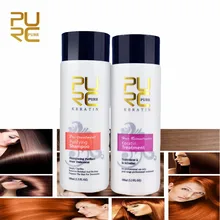 PURC 2 шт./компл., Кератиновое лечение волос бразильское Кератиновое лечение+ очищающий шампунь для восстановления поврежденных волос выпрямитель для волос