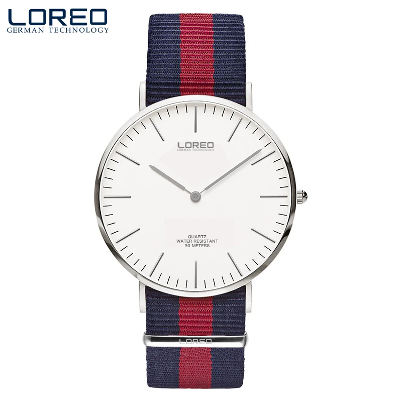 

LOREO best gift automatic self-wind Korean version of the quartz thin section waterproof simple fashion canvas lovers watch