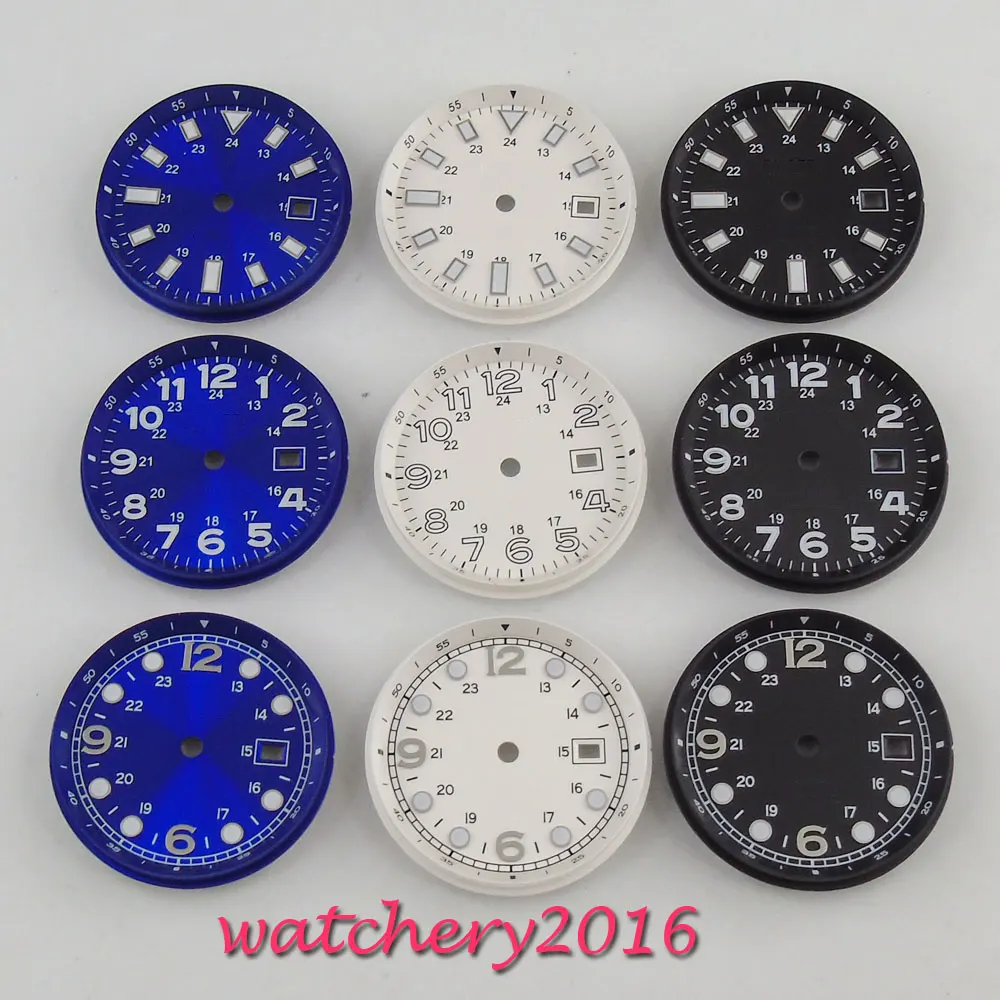 

33mm PARNIS Sterile Watch Dial no logo Date window fit 2824 2836 Miyota 82 Series movement