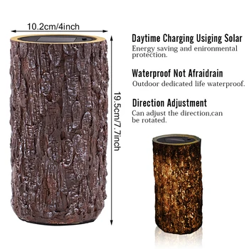 

Solar Powered Landscape Pathway Light Stump Light Garden Decorative For Backyard Patio Garden Pathway Decor Driveway Camping