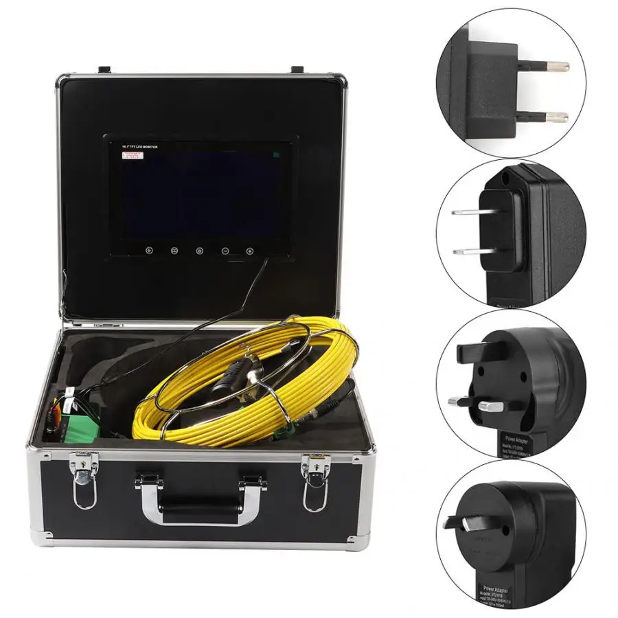 

Endoscope Wireless WiFi Endoscope 10" LCD 6LED 20M Cable Sewer Pipe Inspection System AC100-240V Cameras