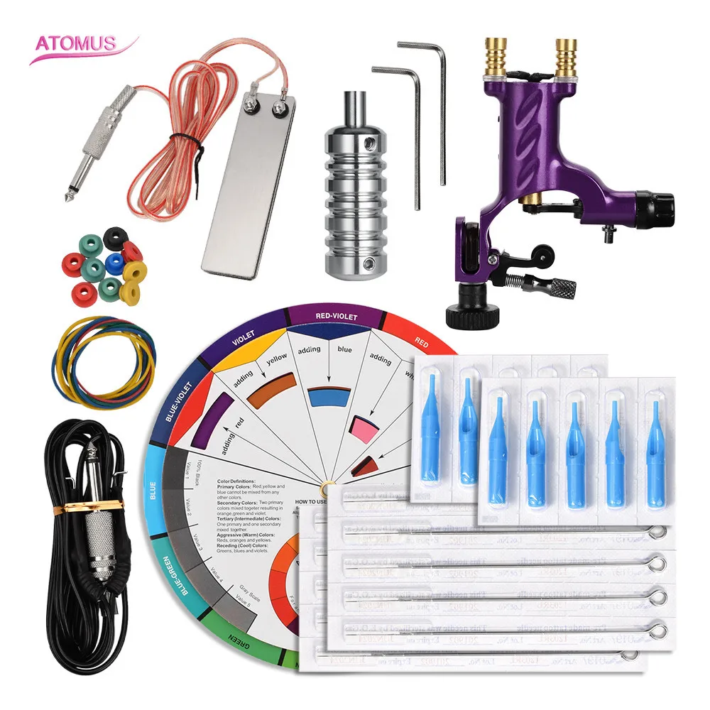 

Rotatory Permanent Tatouage Permanent Makeup Set Tattoo Kits Machine Kit De Tatuajes Tatuar Tatoo Pedal Rotary Pen Beginner Kits