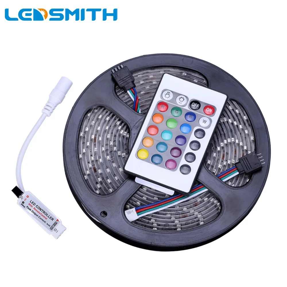 IP65 водонепроницаемая RGB Светодиодная лента 5 м 300 светодиодный 3528 SMD с 24Key Мини ИК