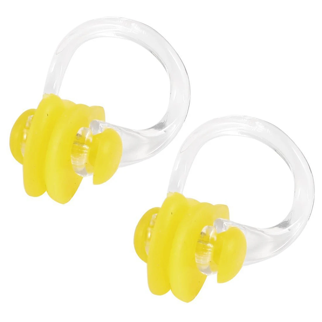 

Yellow Clear Rubber Diving, Swimming Swimming Nose Clip Protection 2 Pcs