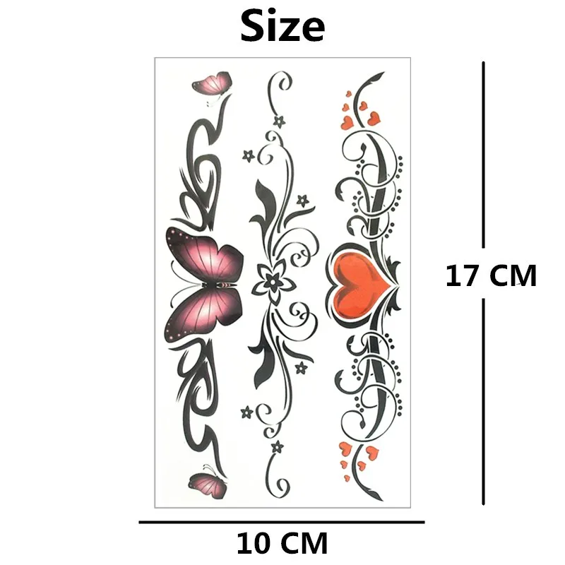 SHNAPIGN бабочка любовь сердце Временные татуировки боди-арт рука флэш тату наклейка s 17*10 см Водонепроницаемая поддельная хна безболезненная наклейка