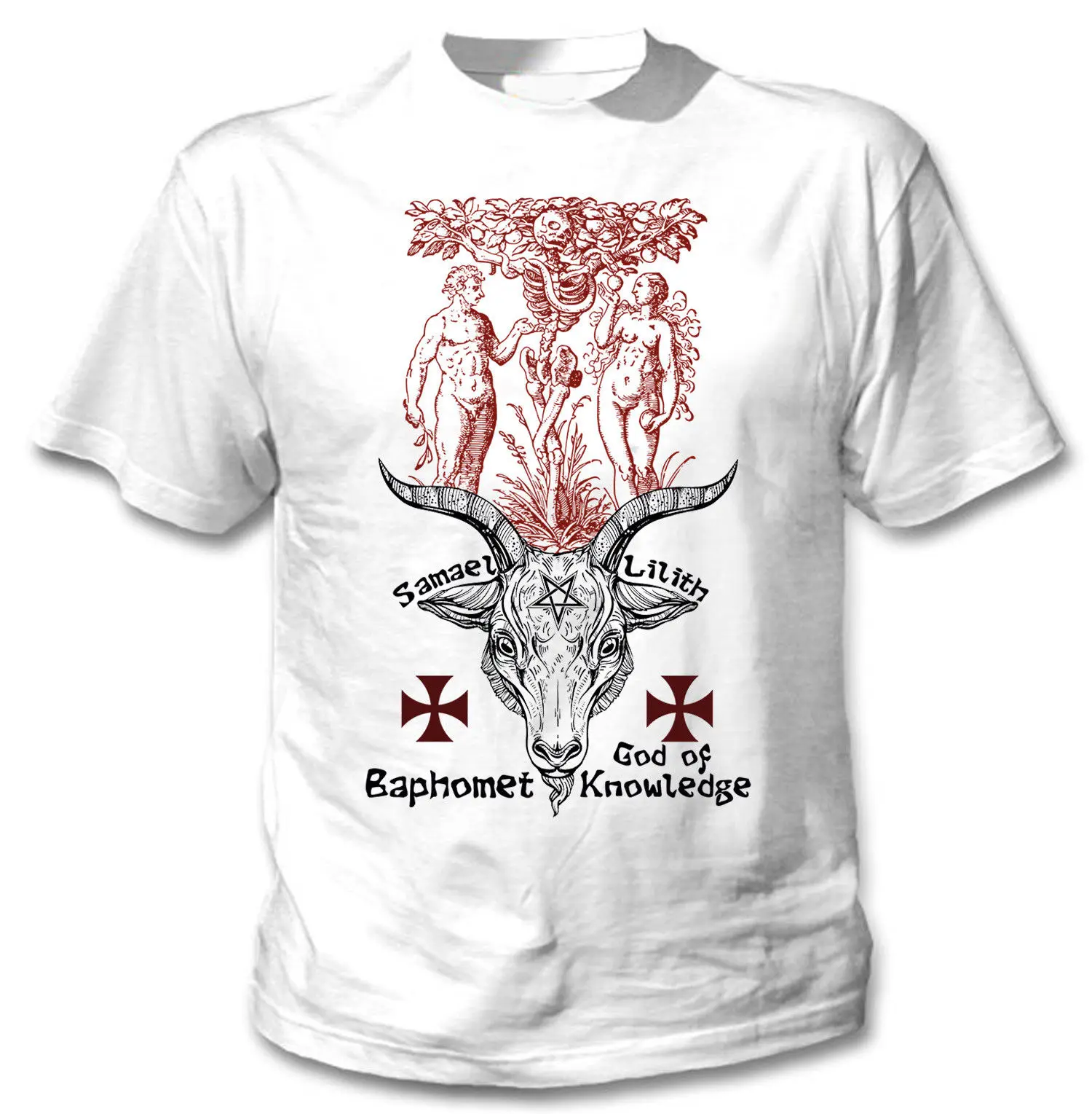 BAPHOMET GOD - NEW COTTON WHITE TSHIRT Men T-Shirts Men Clothing Plus Size top tee BAPHOMET GOD - NEW COTTON WHITE TSHIRT Men T-Shirts Men Clothing Plus Size top tee