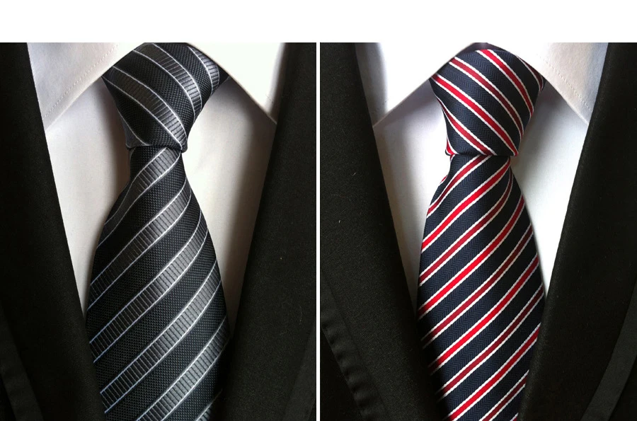 RBOCOTT Fashion Plaid Tie Men's Striped Ties 8 cm Necktie Black Neck Tie For Formal Business Groom Wedding Party Accessory