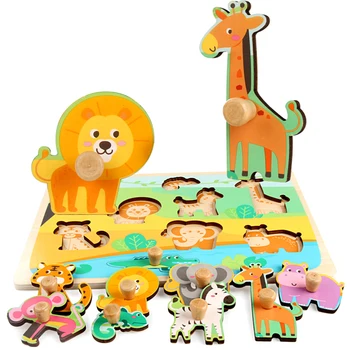 

Wooden Peg Puzzles Home Preschool Learning Development Game Toy for Kids