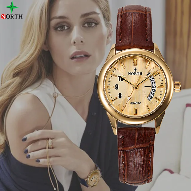 NORTH Brand Luxury Women Watches Date Day Clock Ladies Stainless Steel