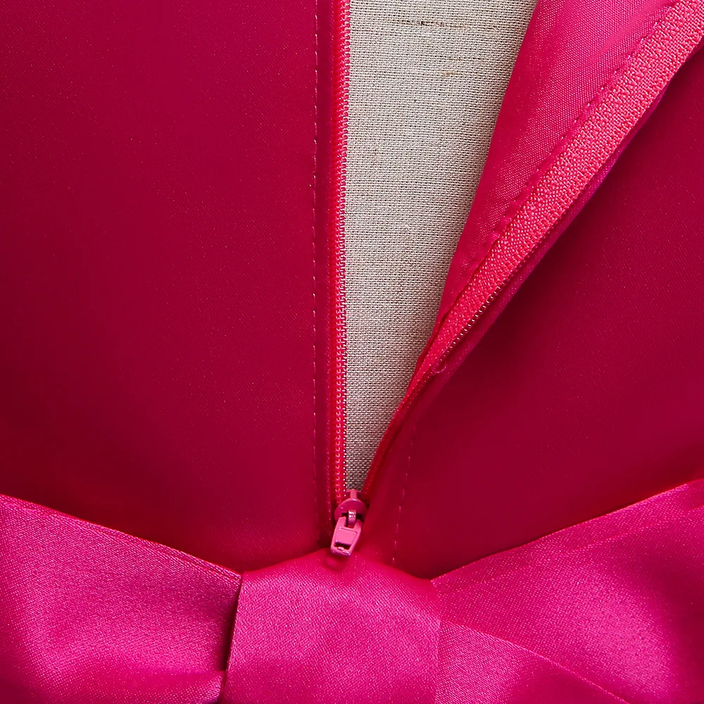 Симпатичные 2019 детские розовые атласные шапки рукавом SatinFlower платья для девочек свадебное Формальное вечернюю Нарядное платье