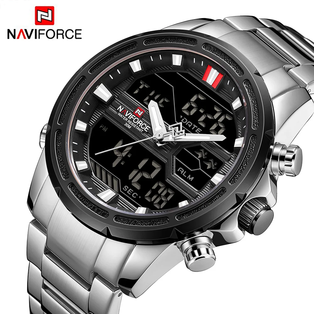 Часы NAVIFORCE мужские кварцевые аналоговые модные спортивные водонепроницаемые