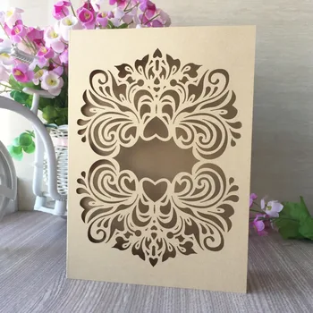 

50pcs/lot Vintage Carved Flower Pattern Customizable Event Party Supplies Wedding Invitations Card Birthday Card