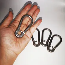 4 шт. 80 мм M8 серебро 304 карабин из нержавеющей стали Весна Кемпинг Альпинизм безопасный замок крюк ушко ссылка