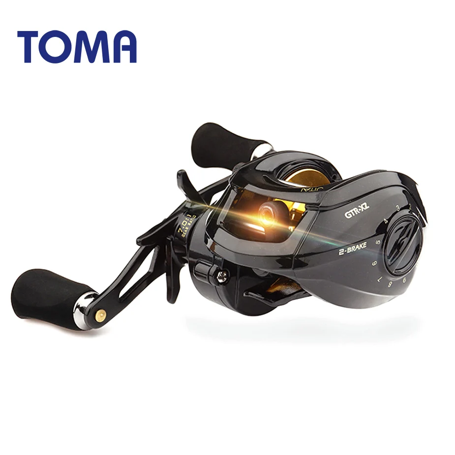 

TOMA Bait Casting Fishing Reel Dual Brake System 17+1BB 10KG Max Drag High Speed Baitcasting 7.0:1 Fresh Saltwater Lure Reel