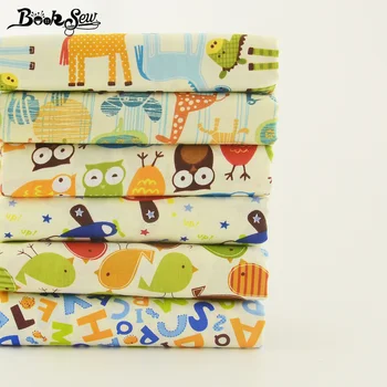 

Booksew Cotton Fabric Bundle 6PCS/Lot Lovely Cartoon Design Fat Quarter Home Textile Tissue Quilting Bed Sheet Patchwork Baby