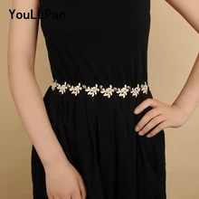 YouLaPan SH107 Золотой горный хрусталь Украшение Пояс невесты цветочный свадебный пояс со стразами западное Родео ковбойские ремни со стразами