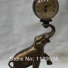 1" Китайский Бронзовый Слон хрустальный шар хронометристом машины Часы Статуя