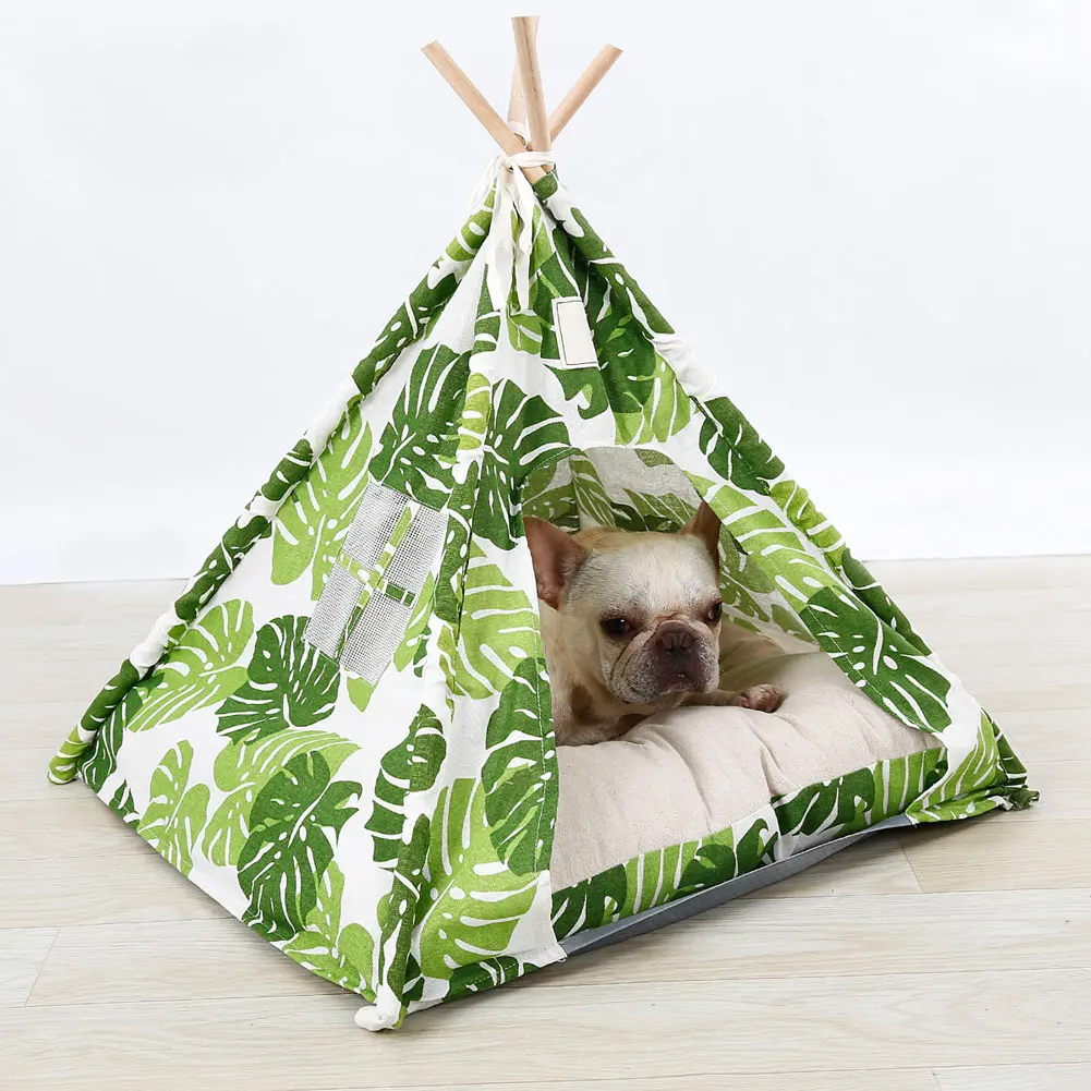 Pets Teepee Dogs Cats Rabbits Bed Oxford Cloth Linen Portable Pet Tents Houses Store