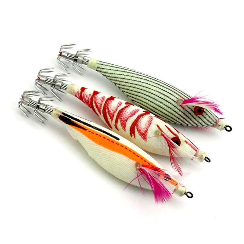 10pcs Squid Hook Umbrella Wood Shrimp Sea Fishing Squid Cuttlefish