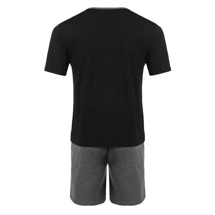 Ekouaer Мужская короткая Пижама с v-образным вырезом с коротким рукавом контрастная цветная футболка со средней талией пижамные шорты Домашняя одежда для сна