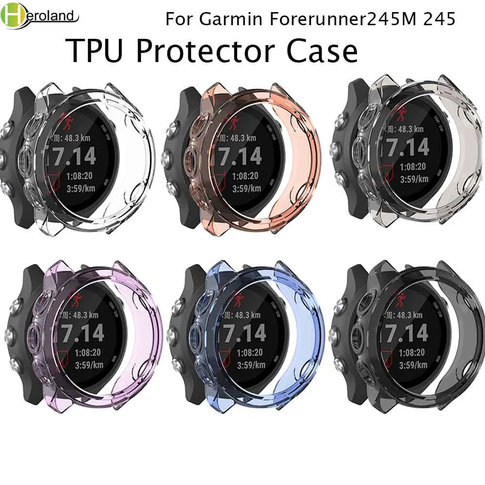 

Высококачественный защитный чехол из ТПУ защитный чехол для Garmin Forerunner 245 / 245M SmartWatch Замена ударопрочный прозрачный