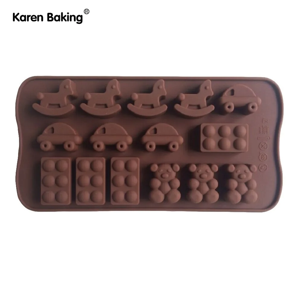 

Lego Bear Horse and Car Type Muffin Sweet Candy Jelly Fondant Cake Chocolate Mold Silicone Tool Baking Pan- B176