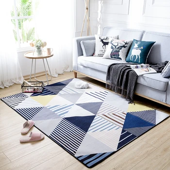 

Nordic modern minimalist style geometric pattern carpet triangle striped living room mat