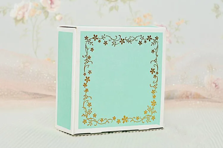 Золотой цветок украшения зеленый маленький десертная коробка печенье пакет сувениры Поставки