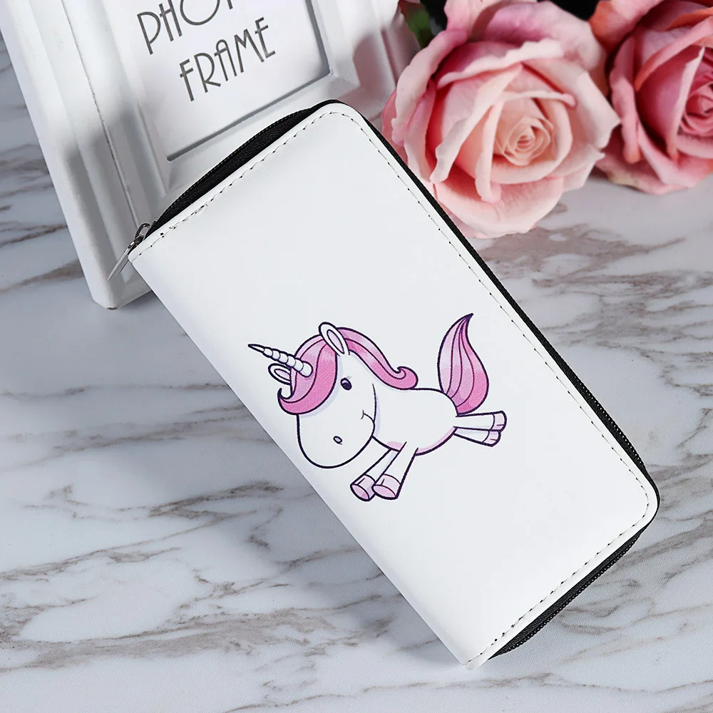 

Cartoon Printed Unicorn Women PU Leather Long Wallet Female Long Clutch Zipper Coin Purse Card Holder Phone Case Handbag