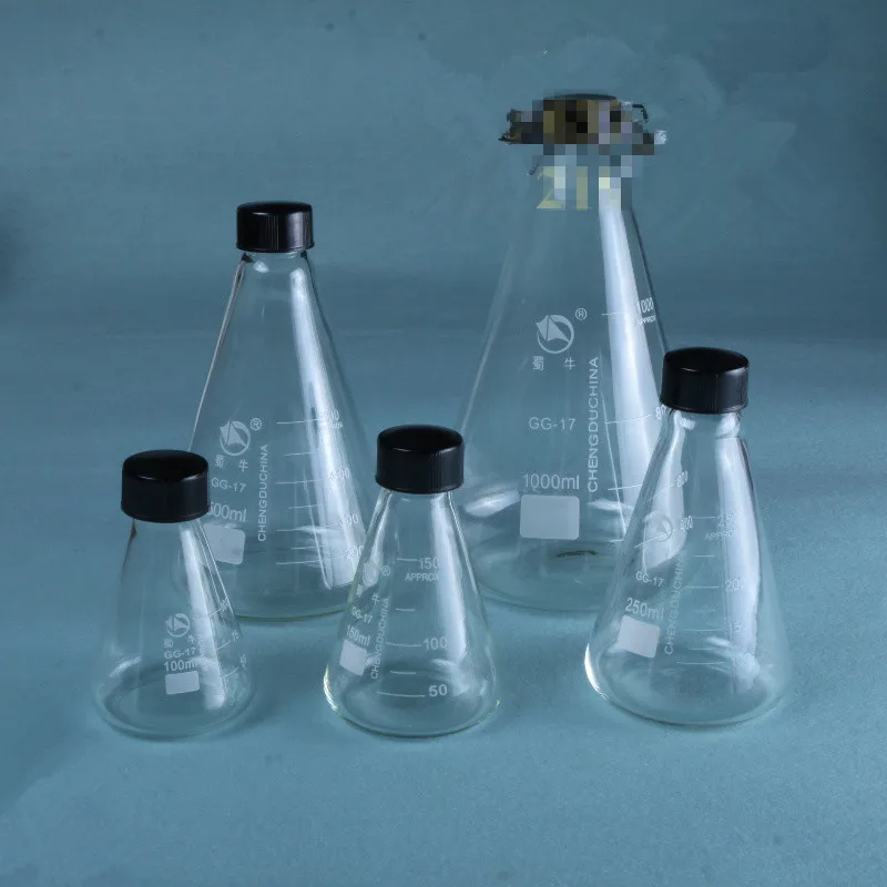 Thick Walled Conical Flask With Stopper Erlenmeyer Flask Thread Mouth
