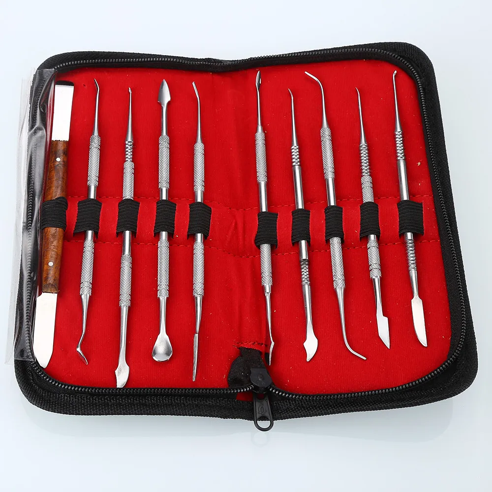 

10Pcs Practical Stainless Steel Dental Lab Equipment Probe Hook Teeth Whitening Cleanser Tools Kit To Remove Gingival Dirt TSLM1