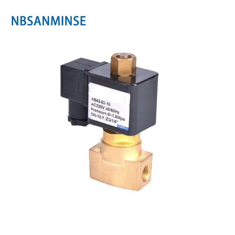 

NBSANMINSE CKD Type Two way two position brass solenoid valve AC220V DC24V DC12V Direct Acting 0-1.6mpa AB42-02-10
