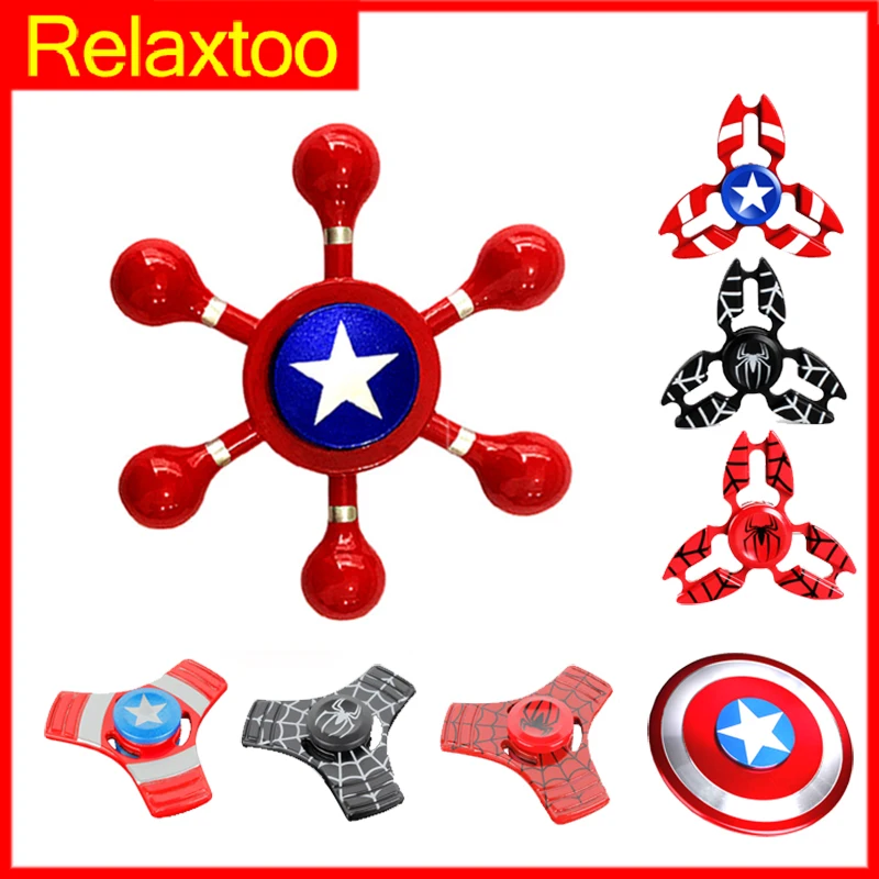 Metal Super Hero Fidget Hand Spinner Iron Man Spinner EDC Rudder Spider Man Finger Spiner Adult