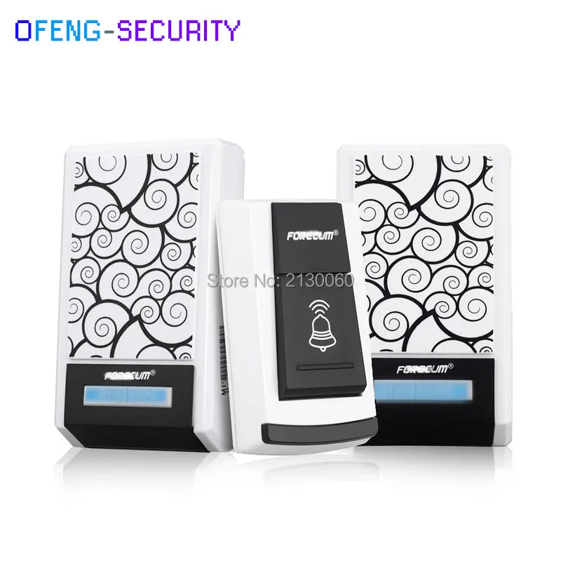 

Forecum 5F Smart Wireless Doorbell Waterproof with Two Receivers DC Door Bell 36 Chimes 100m Range for Home Office